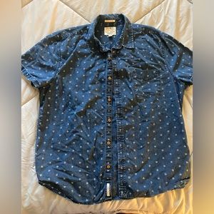 Lucky Brand dark denim short sleeved button down shirt